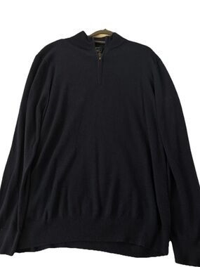 Vineyard Vines Cotton Cashmere Quarter-Zip Sweater — Navy / Large